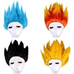 Kids’ Saiyan Goku Wig – Fluffy Lianhua Style Gold Cosplay Wig