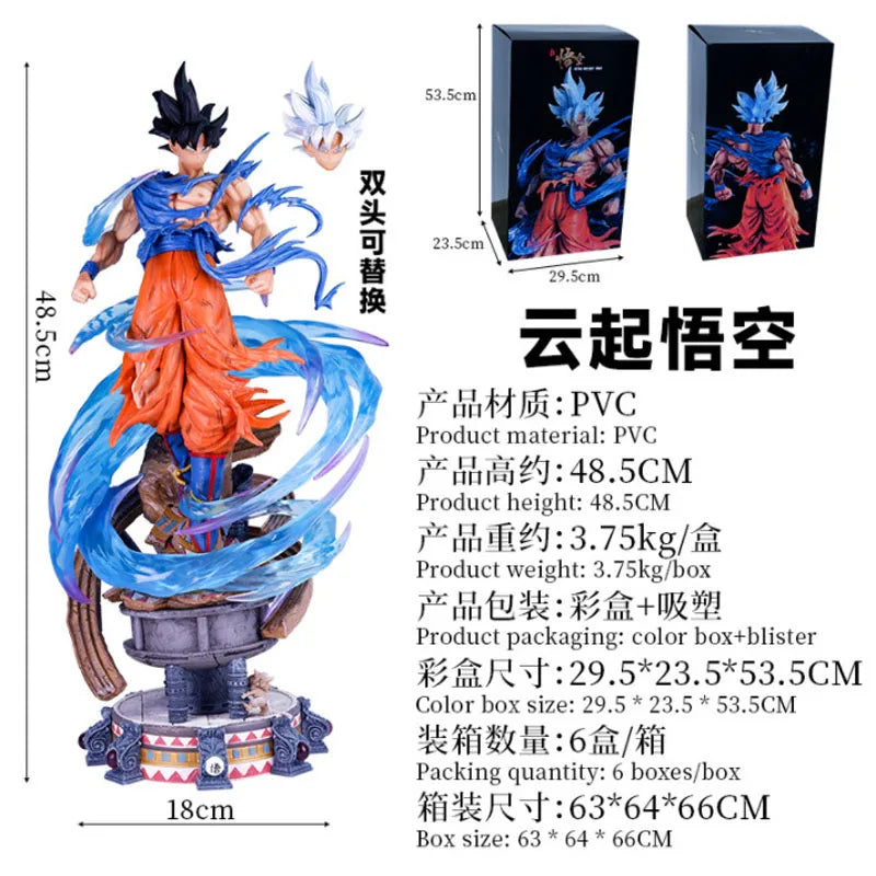 Ultra Instinct Goku Figure – 50cm Dragon Ball GK Statue with Silver Hair - Image 6