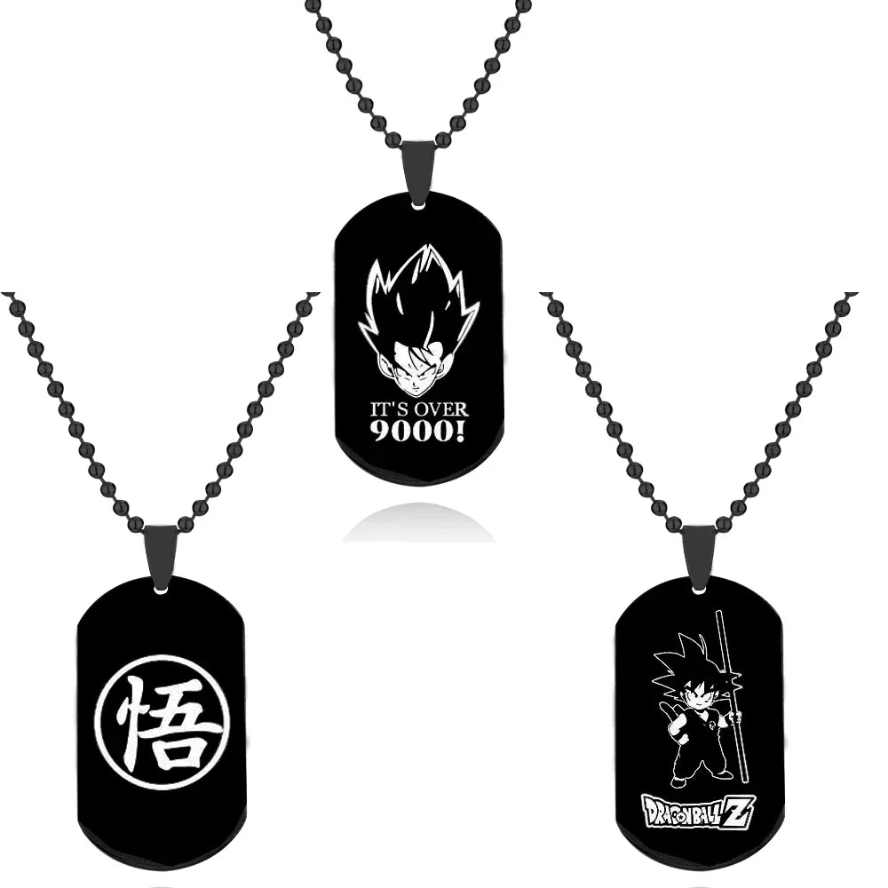 Goku Figure Dog Tag Pendant Chain Necklace - Image 2